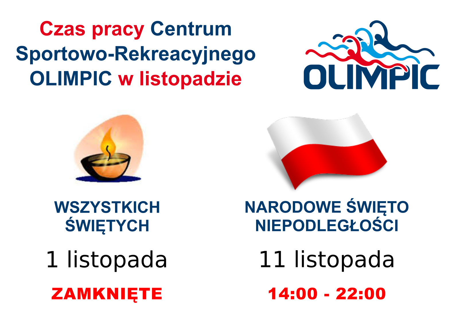 olimpic godziny listopad FB