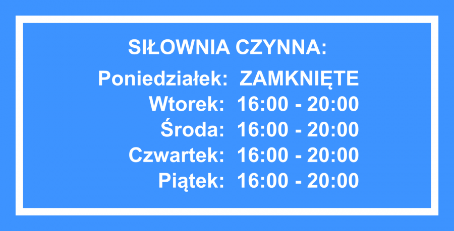 Siłownia OLIMPIC w Strawczynku - godziny otwarcia